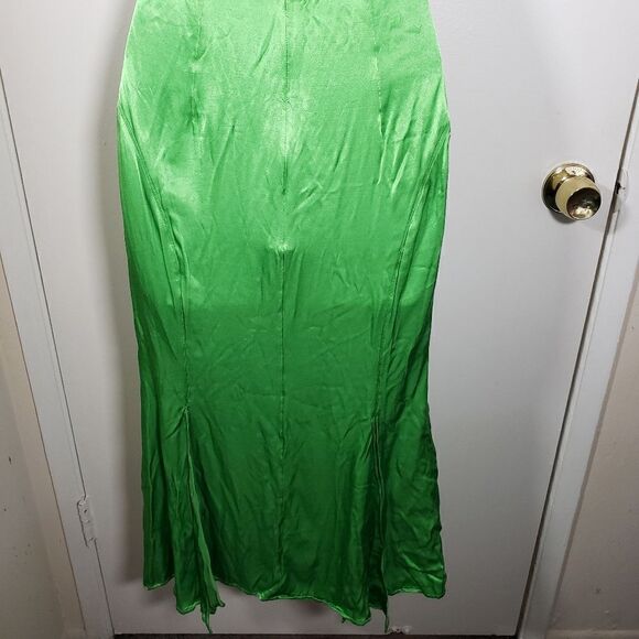 Overthesea Andromeda Green Satin Cut Out Cocktail Mermaid Fairy 90s Dress Size S - Picture 7 of 15